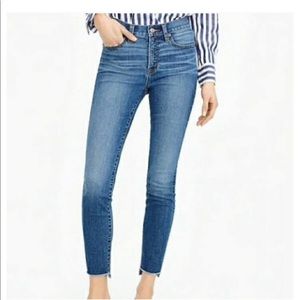 J. Crew High Rise Skinny Jeans with a Step Hem